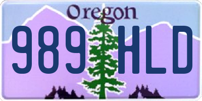OR license plate 989HLD