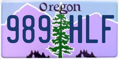 OR license plate 989HLF