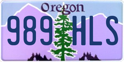 OR license plate 989HLS