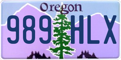 OR license plate 989HLX