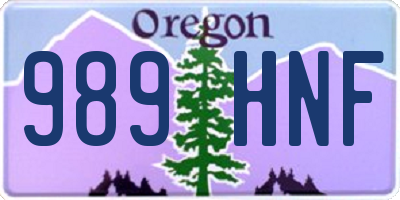 OR license plate 989HNF