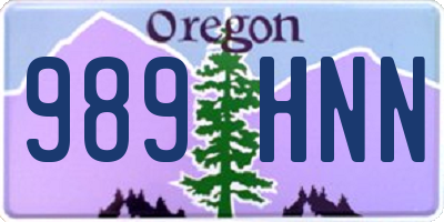 OR license plate 989HNN
