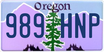 OR license plate 989HNP