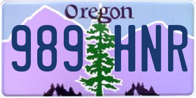 OR license plate 989HNR
