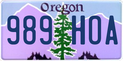 OR license plate 989HOA