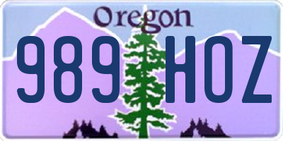 OR license plate 989HOZ