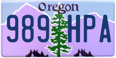 OR license plate 989HPA