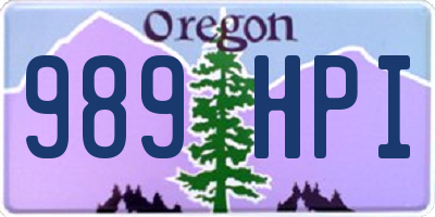 OR license plate 989HPI