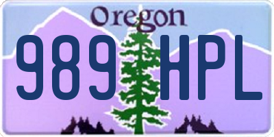 OR license plate 989HPL