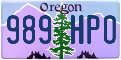 OR license plate 989HPO