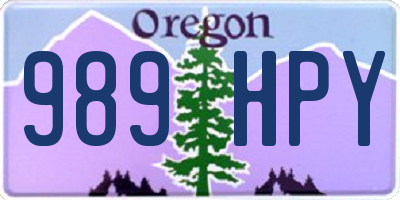 OR license plate 989HPY