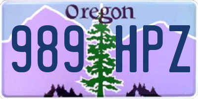 OR license plate 989HPZ