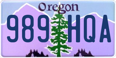 OR license plate 989HQA