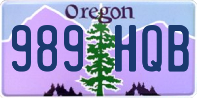 OR license plate 989HQB