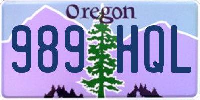 OR license plate 989HQL