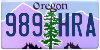OR license plate 989HRA