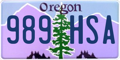 OR license plate 989HSA