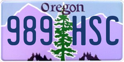 OR license plate 989HSC
