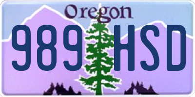 OR license plate 989HSD