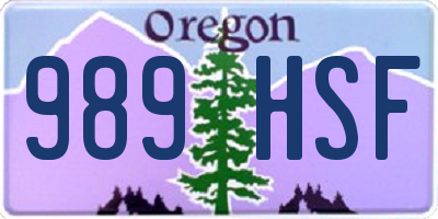 OR license plate 989HSF
