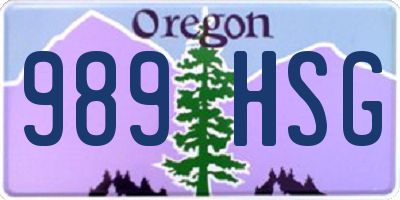 OR license plate 989HSG