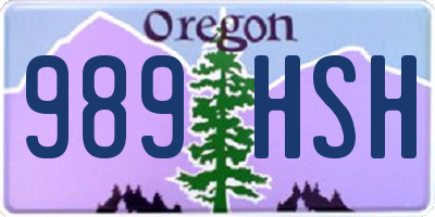 OR license plate 989HSH