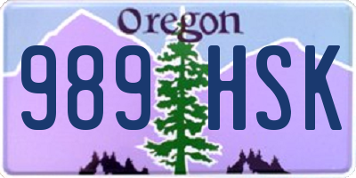 OR license plate 989HSK