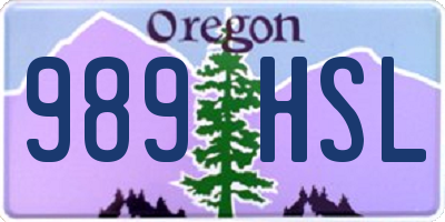 OR license plate 989HSL