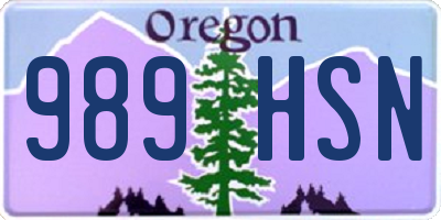 OR license plate 989HSN
