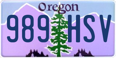 OR license plate 989HSV