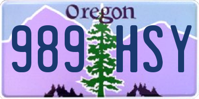 OR license plate 989HSY