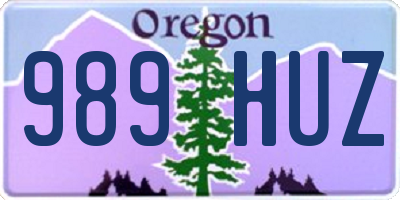 OR license plate 989HUZ
