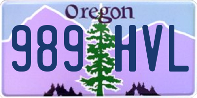 OR license plate 989HVL