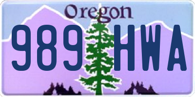OR license plate 989HWA