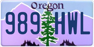 OR license plate 989HWL