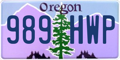 OR license plate 989HWP