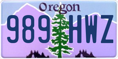 OR license plate 989HWZ