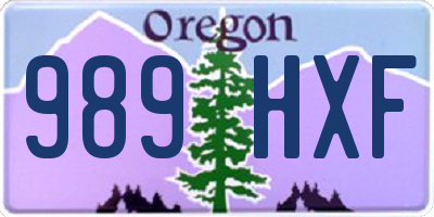 OR license plate 989HXF