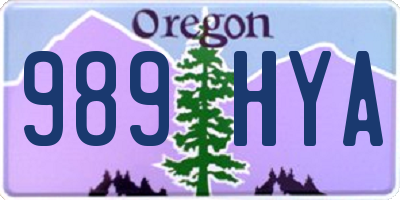 OR license plate 989HYA