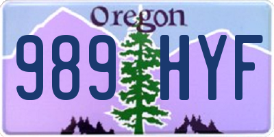 OR license plate 989HYF