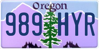 OR license plate 989HYR