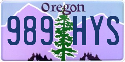 OR license plate 989HYS