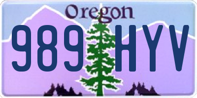 OR license plate 989HYV