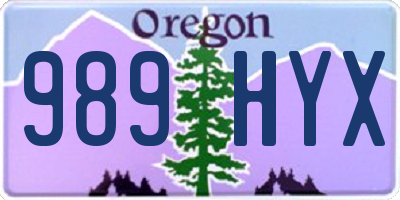 OR license plate 989HYX