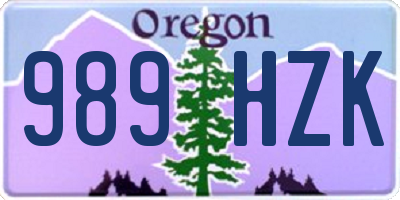 OR license plate 989HZK