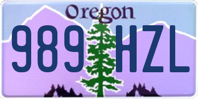 OR license plate 989HZL