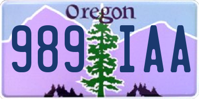 OR license plate 989IAA