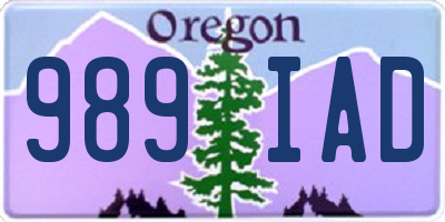 OR license plate 989IAD