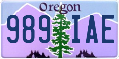 OR license plate 989IAE