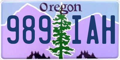 OR license plate 989IAH